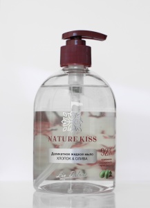 S/LIFE NATURE KISS МЫЛО Деликат.жидкое ХЛОПОК & ОЛИВА, 480мл/12шт