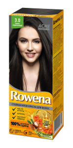 Фотография Acme-Color Крем-Краска для волос • Rowena •  Стойкая • Тон 3.0  • Тёмно-Коричневый
