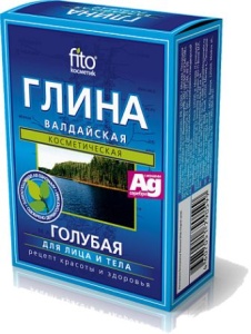 Фотография Фитокосметик Глина • ВАЛДАЙСКАЯ голубая сухая 100г  • арт.1302