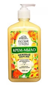 ЗОЛУШКА РУССКИЕ ТРАВЫ Жидкое Крем-Мыло 500г дозатор Нежный Персик,    арт.К-11-15
