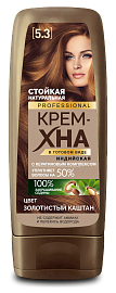 Фотография Фитокосметик Крем-Хна • ИНДИЙСКАЯ • В готовом виде •  PROFESSIONAL • Золотистый каштан " 140мл  • арт.1247