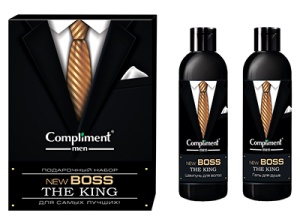 Фотография  Compliment ПН №1772-2 men BOSS The King (Шампунь для волос 250мл + Гель для душа 250мл) арт.919487