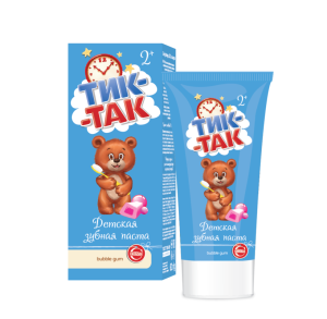 Фотография Свобода косметика Тик-Так •  Bubble gum 2+ Зубная Паста в тубе 35-93 в футляре • 62г • арт. 1115445