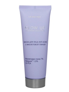 LIV DELANO GLOW UP Маска д/лица ANTI-ACNE с фиолетовой глиной, 70г