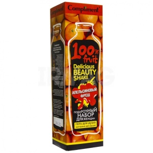 Compliment ПН №1561 Delicious Beauty Shake Апельсиновый фреш (Гель д/душа + мочалка)/12шт арт 879786