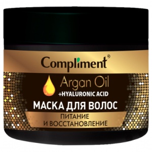 Compliment ARGAN OIL + Hyaluronic Acid  Маска для ПИТАНИЯ и ВОССТАНОВЛЕНИЯ волос 300мл арт.917209