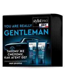 Фотография  GLOBAL BIO COSMETIC STILIST Pro Men НАБОР №133 Gentelman's Only (увлажняющие бальзам после бритья+крем для бритья)