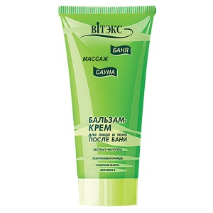 Фотография Витекс Баня Сауна Массаж • Бальзам-крем после бани для лица и тела 200мл, код 50 07