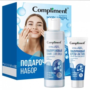 Фотография Compliment Подарочный набор • №2001 • Intensive Hyaluron • Тоник гиалуроновый для лица 200мл +Крем-актив для лица 50мл • арт.917223
