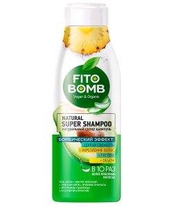 Фотография Фитокосметик Fito Bomb • Натуральный ШАМПУНЬ Свежесть+Укрепление+Густота+Объём • 250мл • арт.7220