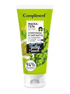 Compliment SuperFood Маска-ГЕЛЬ д/лица СПИРУЛИНА и ЧАЙ МАТЧА разглаживающая, 130мл, арт.912532