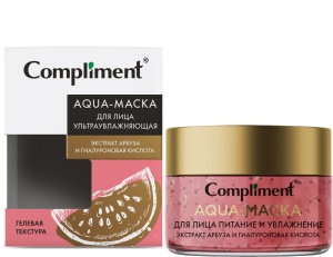 Compliment JUICY BLOOM Aqua-маска д/лица УЛЬТРАУВЛАЖНЯЮЩАЯ с экстрактом арбуза и гиалуроновой кислот