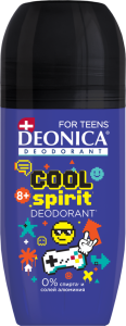 Фотография Deonica Дезодорант-антиперспирант • For Teens • Детский • Шариковый • Cool Spirit • 50мл