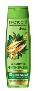 Фотография Прелесть БИО Шампунь ФИТОКЕРАТИН для поврежденных и секущихся волос  • 400мл • арт. 21-068