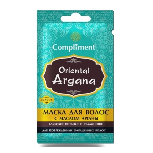 Фотография Compliment САШЕ Oriental Argana Маска для волос с маслом арганы глубокое питание и увлажнение для поврежденных и окрашенных волос, 25мл • арт.874552