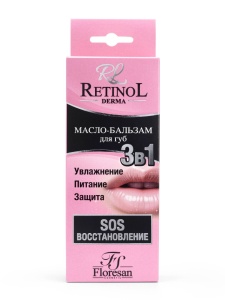 Фотография  Флоресан Retinol Масло-Бальзам для губ 3в1 Увлажнение, Питание, Защита  8мл арт.Ф-350