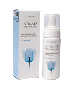 LIV DELANO INTIMATE МУСС д/интимной гигиены УЛЬТРАМЯГКИЙ с пребиотиком, 150мл/12шт