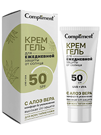Фотография  Compliment Крем-Гель для ежедневной защиты от солнца с АЛОЭ ВЕРА , 50 мл