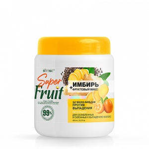 ВИТЭКС Super FRUIT ИМБИРЬ+фруктовый микс БАЛЬЗАМ-МАСКА для волос 3 в1 ПРОТИВ ВЫПАДЕНИЯ, 450мл