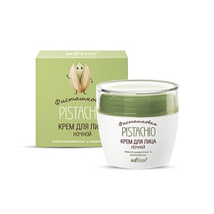 Фотография  БЕЛИТА ФИСТАШКОВАЯ Крем для лица НОЧНОЙ "Восстановление и Омоложение", 50мл