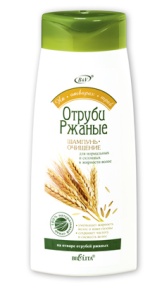 Фотография Белита Шампунь-очищение ОТРУБИ РЖАНЫЕ для нормальных и жирных волос на отварах трав 480мл