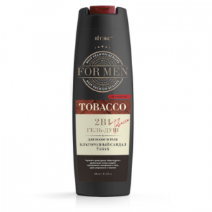 Фотография Витекс FOR MEN • Tobacco 2в1 Гель-душ для волос и тела с феромонами БЛАГОРОДНЫЙ САНДАЛ и ТАБАК, 400мл
