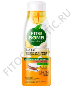 Фотография Фитокосметик Fito Bomb • БАЛЬЗАМ для волос Восстановление+Увлажнение+Блеск+Гладкость • 250мл • арт.7222