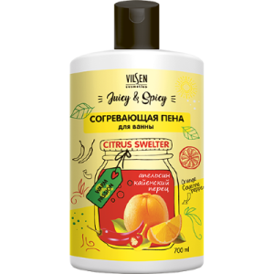 Vilsen Juicy & Spicy Пена для ванны СОГРЕВАЮЩАЯ • Апельсин и Кайенский перец • , 700мл JS-10177 Фотография Vilsen Juicy & Spicy Пена для ванны СОГРЕВАЮЩАЯ • Апельсин и Кайенский перец • , 700мл JS-10177