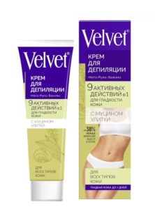 Velvet Крем для депиляции 9 в1 увлажняющий (Муцин улитки), 100 мл, арт.641391