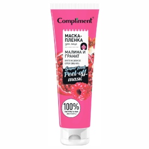 Compliment SuperFood Маска-пленка для лица МАЛИНА и ГРАНАТ интенсивное омоложение 100мл, арт.645403