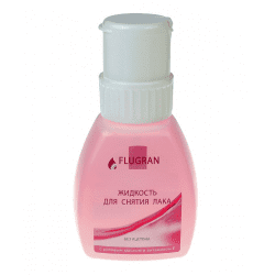 FLUGRAN Жидкость для снятия лака с Розовым маслом (без ацетона, с помпой) 250 мл