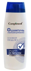 Фотография Compliment Шампунь и Бальзам 2-в-1 для волос • От перхоти • ОСНОВНОЙ УХОД • 400мл • арт.916394