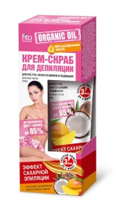 Фотография Фитокосметик ORGANIC OIL Крем-скраб для депиляции РУК • НОГ • БИКИНИ • ПОДМЫШЕК 100мл  • арт.2131