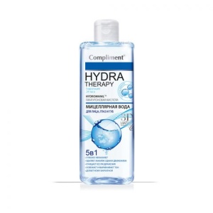 Compliment HYDRA THERAPY Мицеллярная вода 5 в1 д/лица, глаз и губ, 400мл/15шт, арт.875726