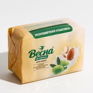 ПКК Весна Ассорти Крем-Мыло • Туалетное твердое 300гр • Олива и Миндальное молочко • арт.6213 Фотография ПКК Весна Ассорти Крем-Мыло • Туалетное твердое 300гр • Олива и Миндальное молочко • арт.6213