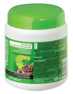 БЕЛИТА ЦЕЛЕБНЫЕ РЕШЕНИЯ  Зеленый  Бальзам-кондиционер КАШТАН и ГИНКГО БИЛОБА  для объема и густ.450м