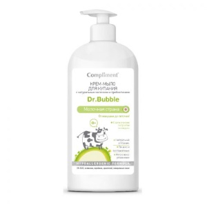 Фотография Compliment Dr.Babble Крем-мыло для купания с натуральным молочком и пребиотиками "Молочная страна", 0+, 400мл • арт.799723