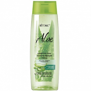 Фотография Витекс ALOE 97% • Шампунь-Elixir ИНТЕНСИВНЫЙ УХОД для сухих, ломких и тусклых волос 400мл, код 21 48