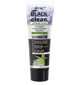 Витекс Black Clean • Глубоко очищающая МАСКА для лица на основе глины 75мл код 55 10 Фотография Витекс Black Clean • Глубоко очищающая МАСКА для лица на основе глины 75мл код 55 10