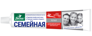 Фотография ПКК Весна Зубная Паста • СЕМЕЙНАЯ (тотал) без футляра • 90г • арт.8098