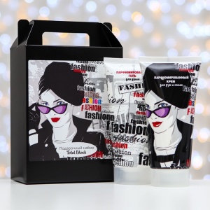 Фотография Family Cosmetics Подарочный набор • Total Black • Парфюмированный Крем для рук и тела 150мл +Парфюмированный Гель для душа 150мл • арт.FPN-10466
