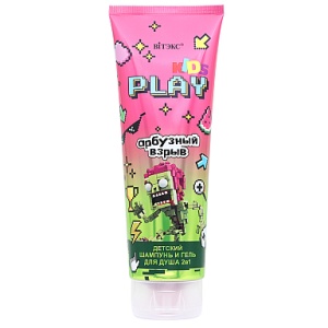 Фотография ВИТЭКС KIDS PLAY Детский Шампунь и Гель для душа 2 в1 АРБУЗНЫЙ ВЗРЫВ, 250 мл