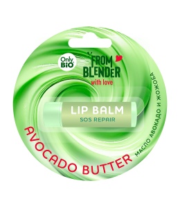 Фотография  GLOBAL BIO COSMETIC "ONLY BIO" Бальзам для губ AVOCADO BUTTER восстанавливающий 4,5 г