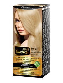 Фотография  Белита-М Hair Happiness Стойкая Крем-краска для волос Аммиачная тон 10.31 Очень светлый Бежевый блондин 