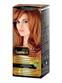 Фотография  Белита-М Hair Happiness Стойкая Крем-краска для волос Аммиачная тон 8.4 Медный