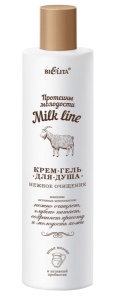 Фотография Белита Milk Line • Крем-Гель для душа • Нежное очищение Протеины молодости 400мл