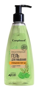 Compliment GREEN ONLY Мицеллярный Гель для умывания ОЧИЩЕНИЕ ПОР 3в1, 250мл, арт.914291
