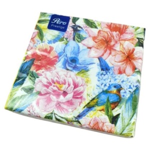 Фотография Лилия Салфетки бумажные • Парадиз • 3х-слойные • 33*33см • Pero Prestige • 20шт. • арт.8080