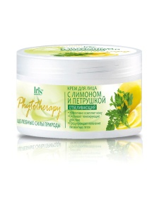 Iris Фитотерапия Крем для лица ЛИМОН и ПЕТРУШКА 180мл/18шт банка
