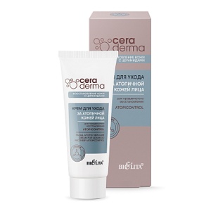 Фотография  Белита CeraDerma Крем для ухода за атопичесой кожей лица "AtopiControl", 50 мл туба